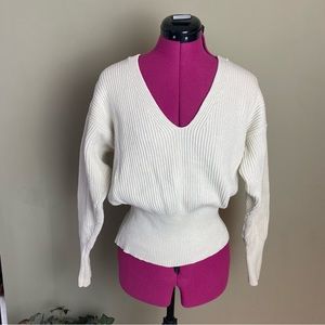 FREE PEOPLE REVOLVE Womens Sweater Allure
Slouchy Rib Knit Ivory V-Neck …